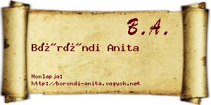 Böröndi Anita névjegykártya