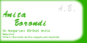 anita borondi business card